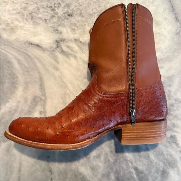 Freebird Men's Tan Ostrich Leather Western Boots-Size 13 - Picture 4 of 7
